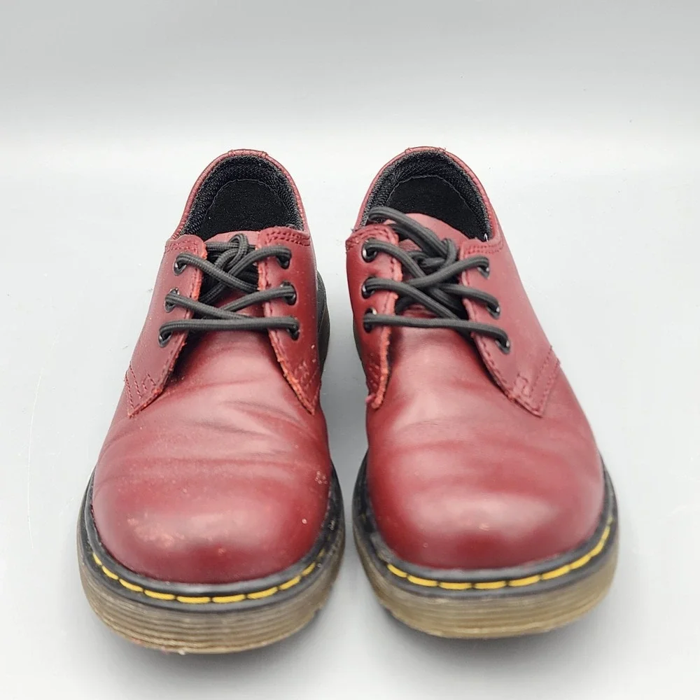 Dr Martens Everley Little Kids Girls Boys Smooth Black Leather Soft Toe Shoes 11
